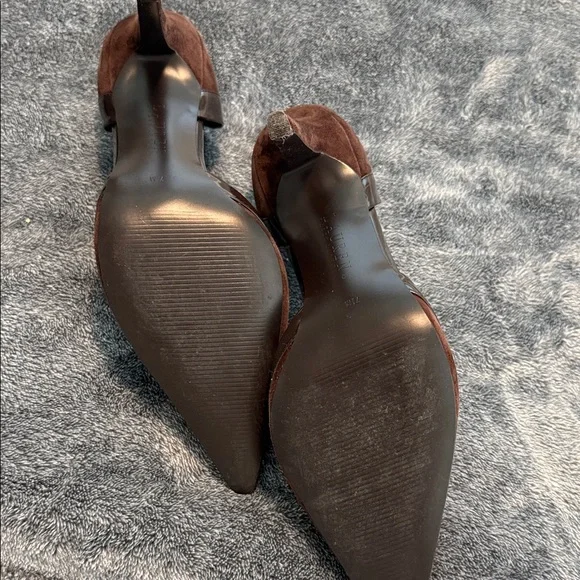 Ralph Lauren Dark Brown Suede/Patent Heels - Picture 5 of 5